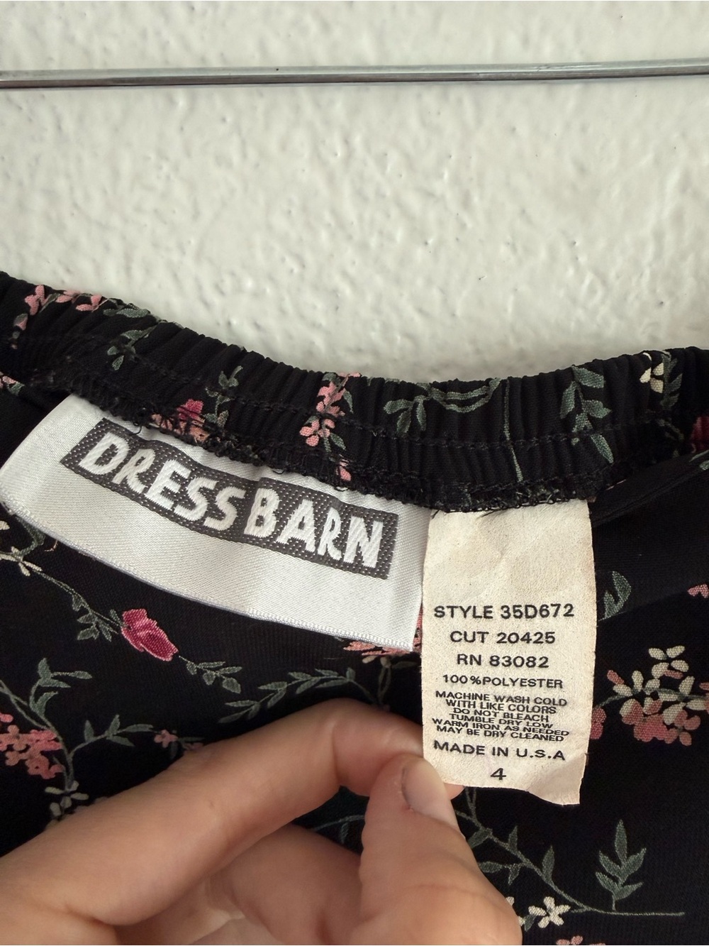 Dress Barn Wrap Skirt Womens 4 Small Black Floral Print Elastic Waist Vintage - Picture 5 of 5
